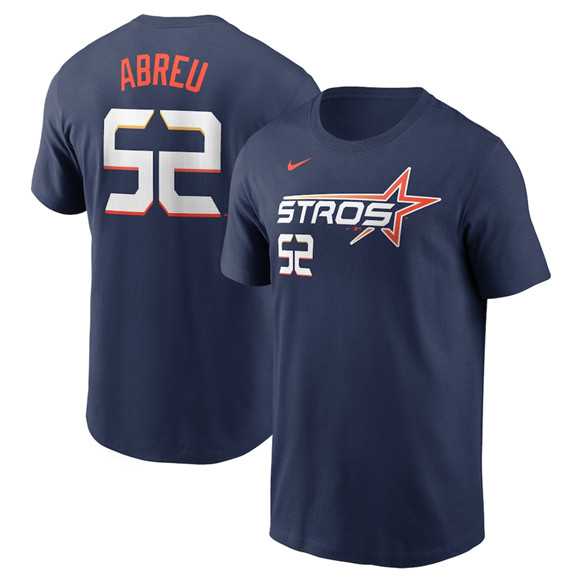 Men's Houston Astros #52 Bryan Abreu Navy 2025 City Connect Fuse Name & Number T-Shirt,We sell and wholesale Men's Houston Astros #52 Bryan Abreu Navy 2025 City Connect Fuse Name & Number T-Shirt on line form chian!